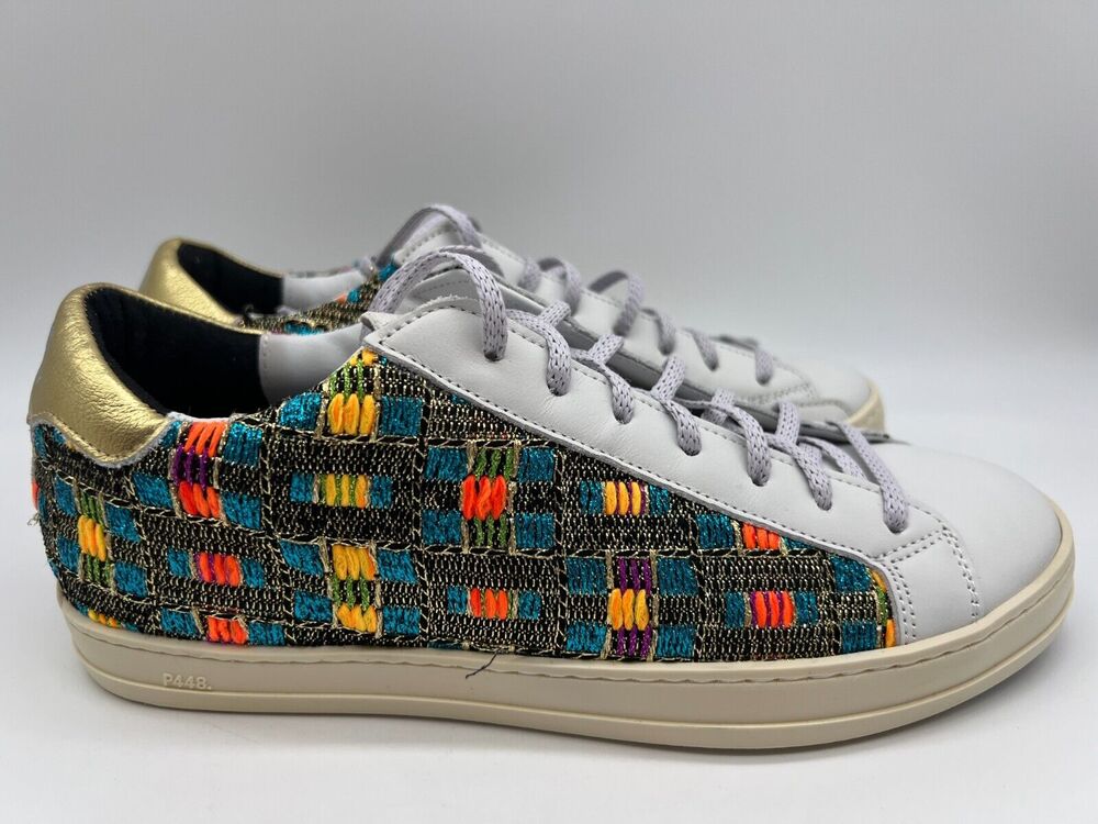 P448 John Malhia Low Top Multicolor Women’s Sneakers Size EUR 39/Us 9 NEW